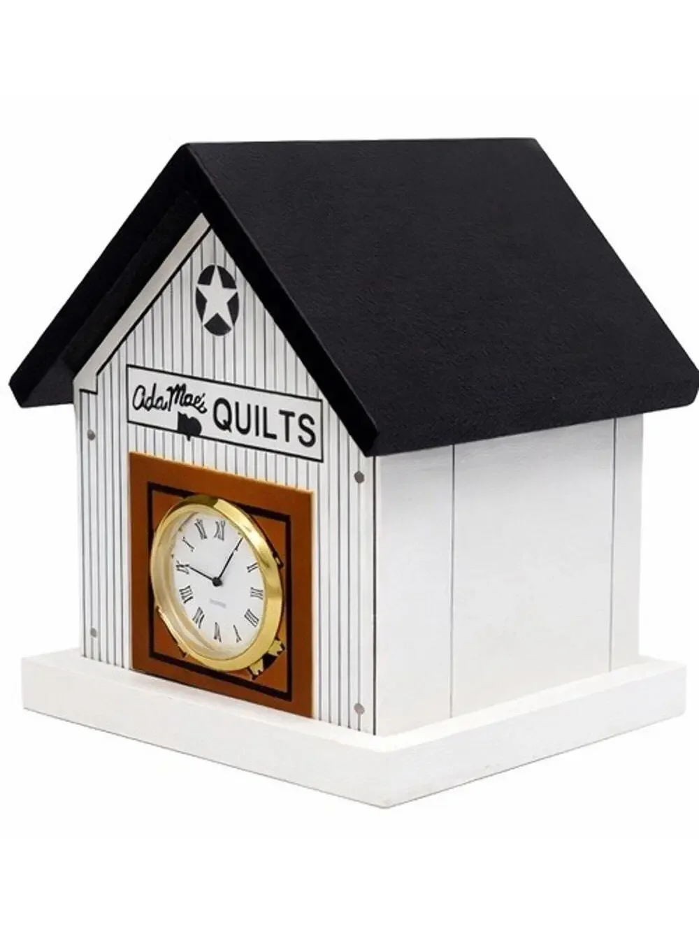 Vintage Cats Meow 3D Wood Barn Clock 1991 Ada Mae Quilt Amish Shelf Sitter